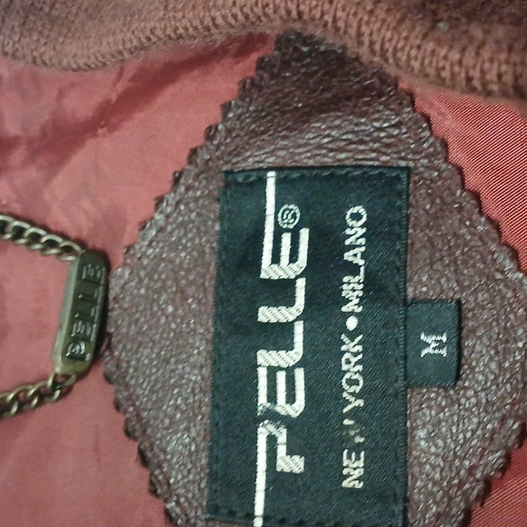 Vintage Brown and Red Leather Jacket,UNISEX, size medium,  pre-loved - Picture 5 of 6